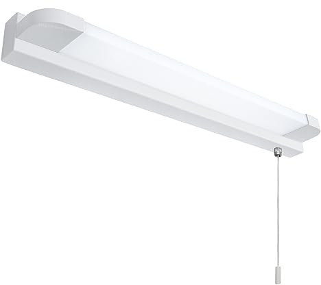 Long Life Lamp Company LED Mirror Light Pull Cord Switch Cool White 6500k 7W IP44 Shaving Wall Light Bathroom ML17