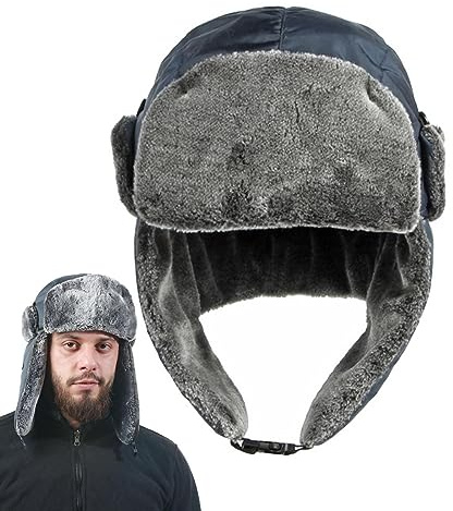 Vintermössor för män med öronskydd – köldtåliga trappermössor med öronlappar, vintermössor för öronvård för bergsklättring, cykling, fiske, utomhusarbete, skidåkning
