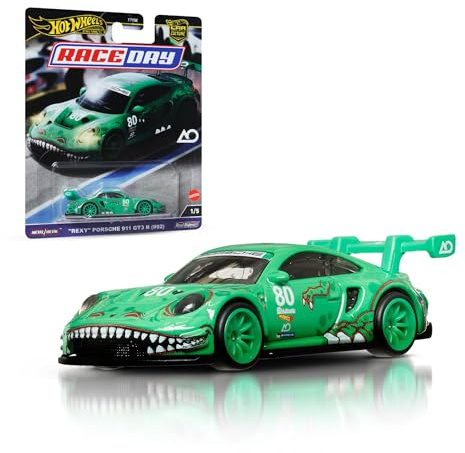 Hot Wheels Porsche 911 GT3 R, Car Culture Véhicules Circuit Legend pour enfants à partir de 3 ans et les adultes fans et collectionneurs, collection premium de véhicules à l’échelle 1/64, HRV72