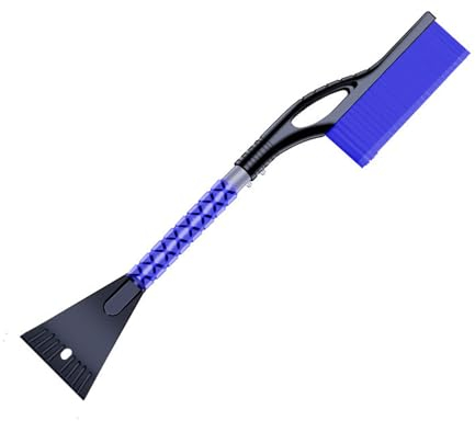 Hixingo 2-in-1 Eiskratzer Auto mit Besen, Abnehmbarer Effektiver Schneebesen Auto für PKW, LKW und SUV (Blau 9393B)