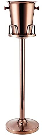 Ice Buckets for Parties,ice Cube Bucket,Champagne Wine Ice Bucket with 60cm Stand Double Wall Ice Cube Container Cooler Chiller with Carrying Handle, for Beer KTV Clubs Bar Parties 5L (Color : Rose G