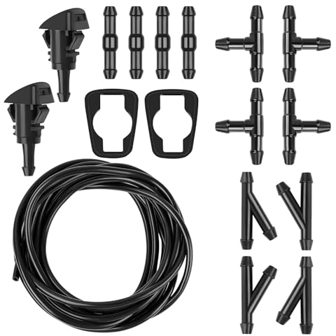 Scheibenwaschanlage Schlauch, Automotive Schlauch, Wischwasserschlauch Reparaturset, 5M Spritzwasserschlauch, für Die Meisten Fahrzeuge Sind Scheibenwaschanlagen Erhältlich, 17 Stücke