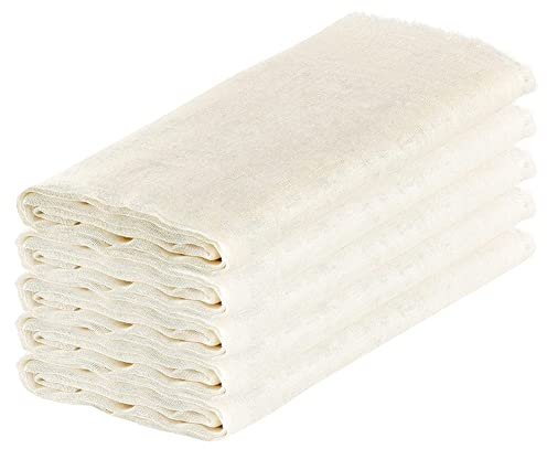 ferater Musselin TüCher zum Kochen, 5 Packungen (50 X 50 cm), Ungebleicht, Wiederverwendbare und Waschbare KäSetüCher Aus Baumwolle für Abseihen