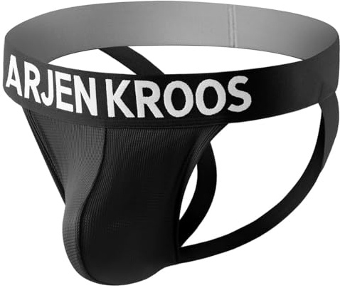Casey Kevin Jockstrap Herr Stringtrosa Andningsaktiv Trosor Sport Stringtrosa Sexig Manlig Suspension Testiklar Underkläder, K1-svart, S