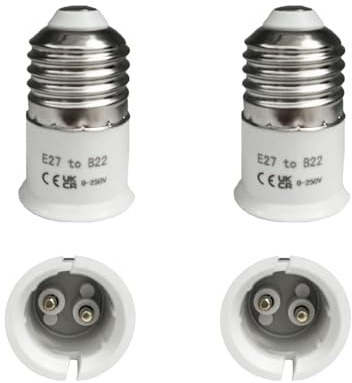 LiTlight E27 to B22 Socket Converter, Adapter for Edison to Bayonet Bulbs, Suitable for LED, Incandescent and CFL Bulbs, 4 Pcs