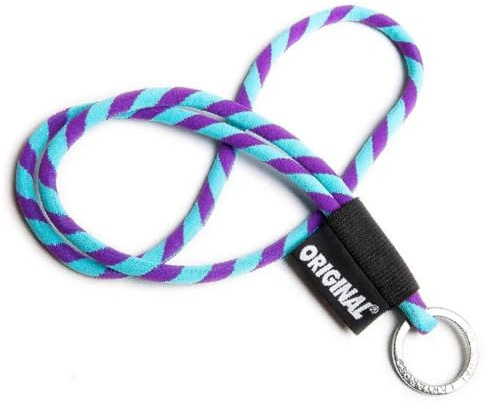 OLLIE TRICK Lanyard - Llavero de cuello tubular con anilla de metal para llaves de casa, coche y gadgets, grosor de 8 mm, colorido, robusto y adhesivos