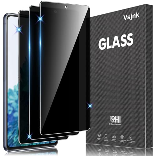 Vsjnk Anti-Spähen Sichtschutz für Samsung Galaxy S20 FE mit 3 Stück Privatsphäre Tempered Glass Folie 9H Panzer Schutz Glas HD Displayschutzfolie,kompatible mit Galaxy S20 FE