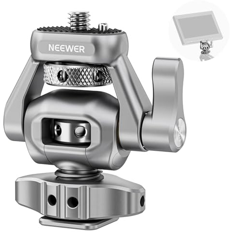 NEEWER Kamera Monitorhalterung mit Cold Shoe, Feldmonitorhalterung mit 1/4 Schraube, 360° Drehung, 180° Neigung, einstellbare Dämpfung, kompatibel mit SmallRig Kamera Käfig, MA017