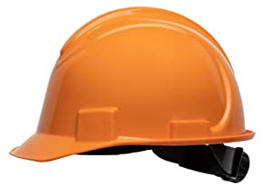 Honeywell North Schutzhelm mit Kurzem Schirm, Orange, Ohne Belüftet, Dual-Lock-Mechanismus, 4-Punkt-Ratschenaufhängung, Hochdichtes Polyethylen, NSB20003E (1 Stück)
