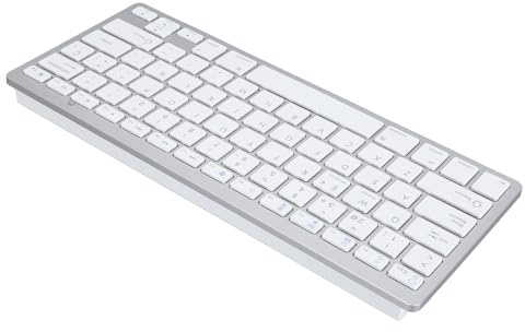 Bärbart Trådlöst Tangentbord, Elegant, Smalt, Enkel Anslutning för Bärbar Dator, Tvåspråkig Stötdämpande Pad för System och (Spanska QWETZ-layout)