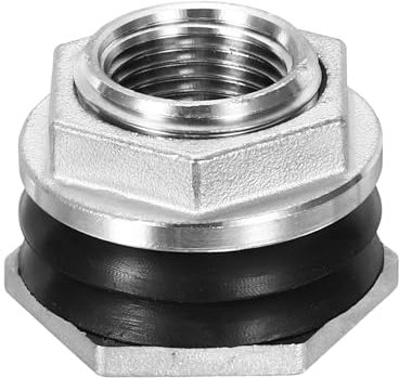 PATIKIL Raccord pour paroi 1/2, Raccord pour réservoir d'eau en Acier Inoxydable fileté pour Tuyau d'arrosage pour Seau de Pluie, éviers, Aquariums, Argent