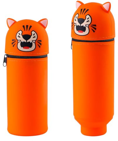 Dowdiles Federmäppchen aus Weichem Silikon Cartoon Stand Up Federmäppchen,Tier Stifthalter,Niedliche Schulbedarf,Stifte Mäppchen,Stifthalter Bleistifttasche