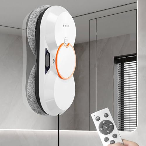 Soflightmok Window Cleaning Robot-Dual Water Spray, 5600pa Automatic Smart Glass Cleaner Robot Vacuum, Robotic Glass Cleaning Washerfor Interior/Exterior Window High Buildings,White