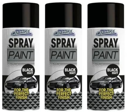 SDMAX Black Matt Car Spray Paint, Non-Cracking, Quick-Drying, Durable And, Long-Lasting Performance, Easy To Use, Compact And Portable, Fix Minor Scratches, 400ml (3PCS)
