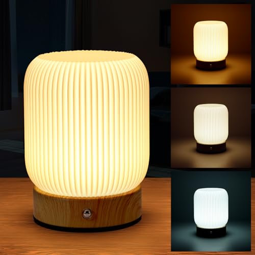 Touch Lamps Bedside, LED Table Lamp, Eye Caring Kids Bedroom Night Light with Dimmable, 3000mah Cordless Lamp USB Rechargeable Lamps, Night Light Baby for Baby Nursing Bedroom Living Room (Warm)