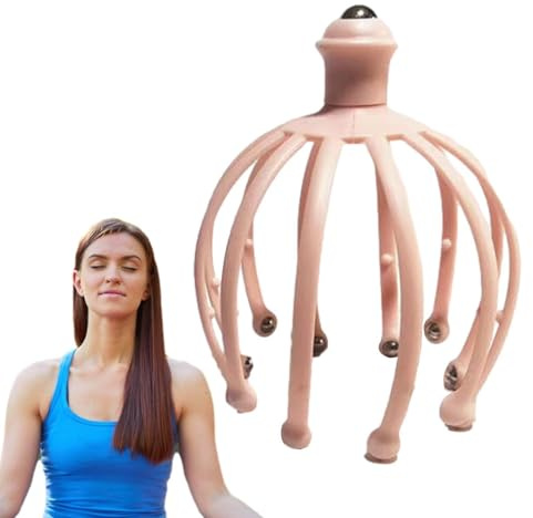 Masajeador de pulpo, rascador de cabeza manual, garra de pulpo para una relajación profunda y del estrés | Rascador de cabeza de dedos, rodillos, dientes, rascador de cabeza para una relajación | relajación profunda y del estrés | Rascador de cabeza de dedos, rodillos, dientes, rascador de cabeza para una relajación
