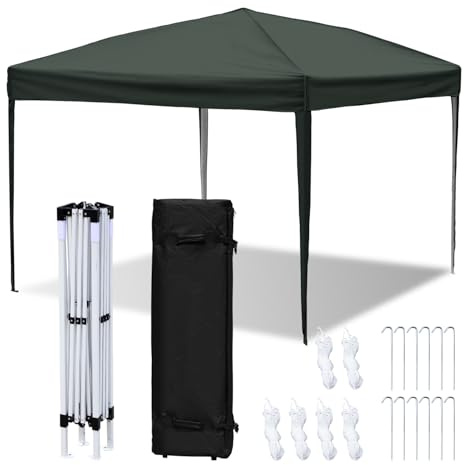 Jaxguom Pavillon 3x6m Faltpavillon Pop-up Faltpavillon, 3 Höhenverstellbar inkl.Tragtasche, Stabil, UV Schutz, für Garten Party Freien Hochzeit Grau