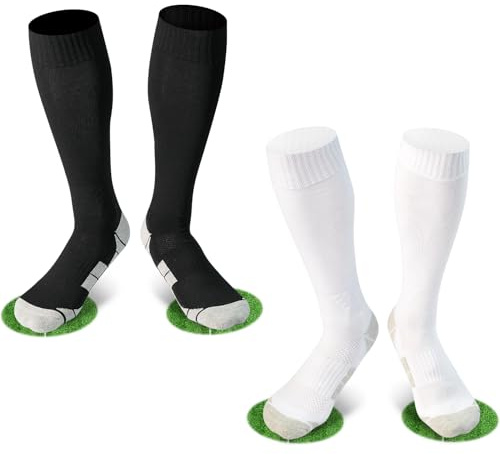 DECOVICI FußballSocken Kinder Herren 2 Paar, Kniestrümpfe Stutzen Fussball Jungen Mädchen Lang Sportsocken Rugby Volleyball 30-47