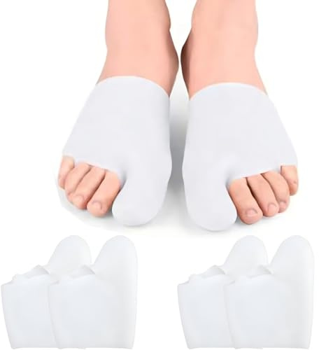 2Pairs Gel Big Toe Cap & Metatarsal Sleeves, Silicone Big Toe Protector Reusable Bunion Cushions for Women and Men to Help Relieve Bunion Pain, Prevent Corns, Calluses, Blisters, Ingrown Toenails