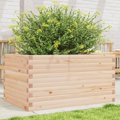 Iiaky Jardinière 90x60x46 cm Bois de pin Massif,Jardiniere sur Pieds,Bac avec Treillis,Jardiniere Terrasse