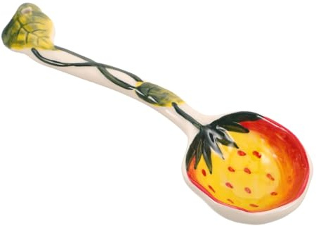 MAGICLULU Cucharas de Cerámica de Mango para Sopa y Postres Diseño de Utensilios de Mesa para Arroz Yogur Ramen y Guisos
