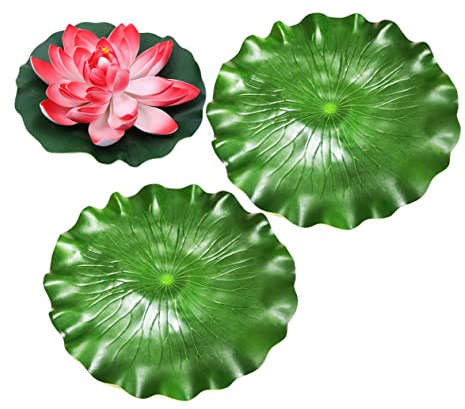 GARIOUANS 3pièces Fleurs De Lotus Artificielles Flottantes Décoration pour Bassin De Jardin Et Aquarium Lotus Nénuphar Simulé