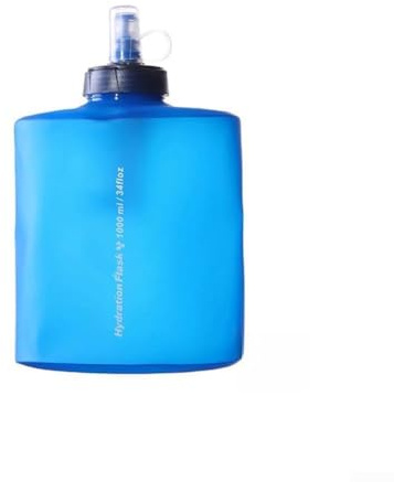 Honseadek Botella de agua deportiva plegable de 2000 ml, gran capacidad, a prueba de fugas, portátil, plegable, al aire libre, senderismo, correr, camping, botella de hidratación de boca ancha (1000