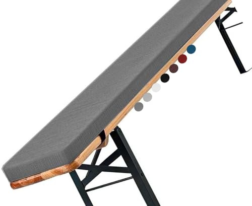 Outdoor/Indoor Bench Cushions 32x18x2in, Non-Slip Rectangular Seat Pad with Zipper, Perfect for Deck Chairs, Swings, Beer Tents, and Bay - Dark Grey
