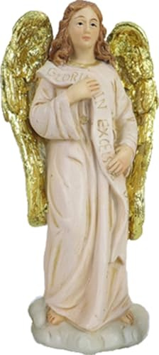 FADEDA Ángel/Altura: 11 cm/Pintadas a mano/Figuras de Belén fieles - Decoración de mesa de Navidad Cuna Accesorios