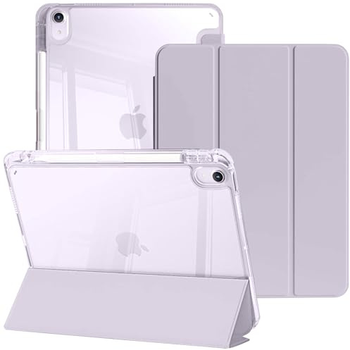 YeaQuelior Funda para iPad Air 13 M4 2026/M3 2025/M2 2024, Púrpura | Híbrida Delgada Antichoque con Carcasa Trasera Transparente y Soporte para Lápiz