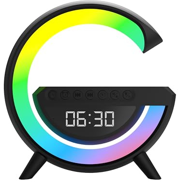 RED5 Light Up Wireless Charging Alarm Clock Bluetooth TWS Speaker Bedside Dock