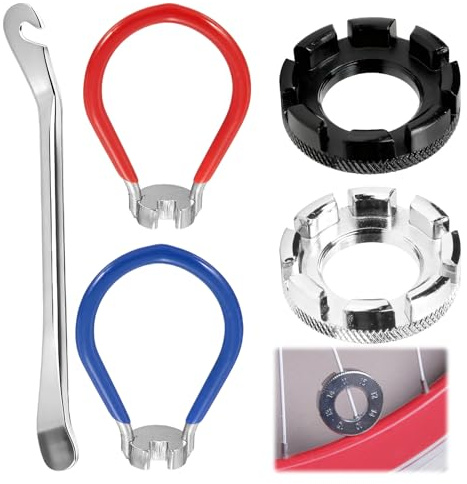 5pcs Universal Bicycle Spoke Wrench Set,Portable Spoke Tool for Cycling Wheel Tension Adjust Repair Tools,Bike Rim Correction kit with Tire Lever Bike Rim Correct Kit Bike Wheel Wrench 10-15 Gauge