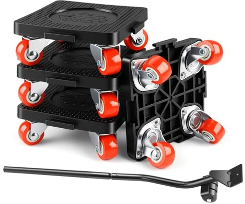 Foymlon roulettes pour Meubles Épisseur, Kit de Leve Meuble Deplace Meuble Lourd Charge de 800 kg Rotative 360° pour Réfrigérateurs, Laver, Canapés