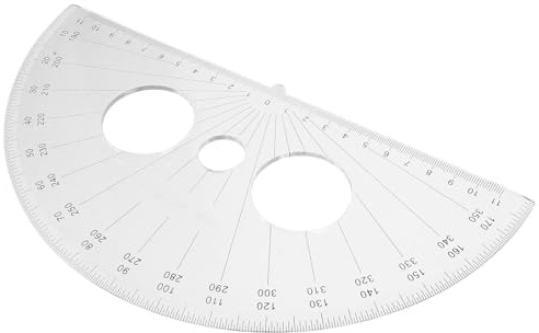 TOGEVAL Rapporteur Demi-cercle Plastique à Angle Droit pour Dessin Technique, Règle Géométrique Petite Taille, Outil Rapporteur Scolaire Transparent, Mesure Angles Précis pour Étudiants