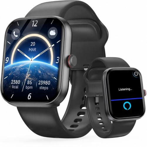 Reloj Inteligente Hombre con Alexa,1,91 Smartwatch con Llamadas Bluetooth