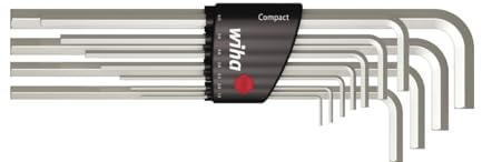 Wiha Stiftschlüssel Set im Compact Halter Sechskant 11-tlg. glanzvernickelt (36451)