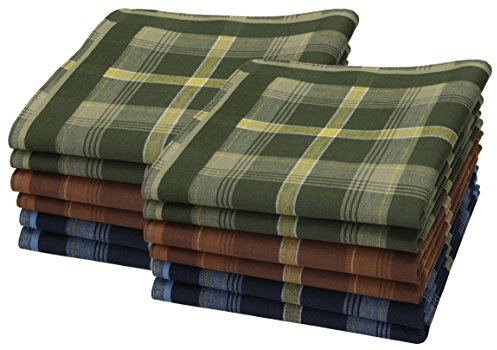 Betz Stofftaschentücher Herren 12 Stück – 100% Baumwolle – Größe 40x40 cm – Klassisches Taschentuch Set – Waschbar & langlebig - Serie Leo 4 Dessin 04