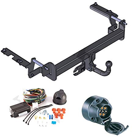 Barra di traino + 7 pin 12N elettrico (incl. relè by-pass) per Opel Zafira B 2005-2011/gancio di traino con collo di cigno