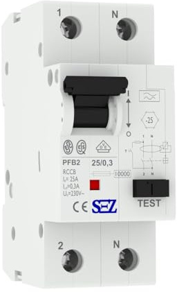 SEZ Fi-Schalter 25A 300mA 2p 10kA RCCB 0090671 FI-Schutzschalter 5272