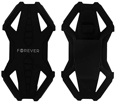 Forever Universal Silikon Handyhalterung Fahrrad Rahmentasche Halterung Outdoor Fahrradhalterung Motorrad Bike für iPhone XR/XS/X/8/7 Plus/6/6s Plus, Samsung Galaxy 4,0-6,0 Zoll Telefone (Schwarz)