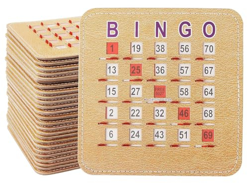 GSE Bingo Game Cards, 25-Pack Reusable Shutter Bingo Cards