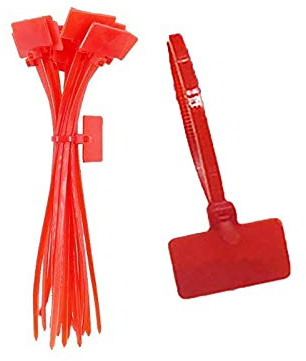 TopHomer Lot de 250 attaches de câble en nylon, attaches zippées intégrées, rouge