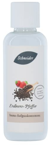 Saunabedarf Schneider Sauna Aufguss Konzentrat Erdbeere-Pfeffer - 250ml, naturreine, ätherische Öle, wohltuender Saunaaufguss & langanhaltendes Dufterlebnis