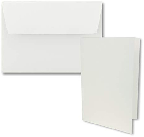 50x Faltkarten-Set DIN B6 12 x 17 cm in Naturweiß (Weiß) mit Briefumschlägen DIN B6 Haftklebung - für Einladungen und Grußkarten zum Geburtstag oder Hochzeit
