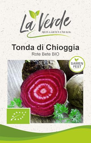 La Verde MEIN GARTEN UND ICH. Tonda di Chioggia BIO Rote Bete Samen für ca. 70 Pflanzen, italienische Ringsorte, lagerfähig, Saatgut ohne Gentechnik