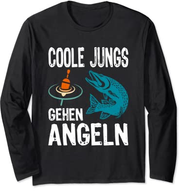 Coole Jungs gehen Angeln lustiges Fische Sportfischer Angler Langarmshirt