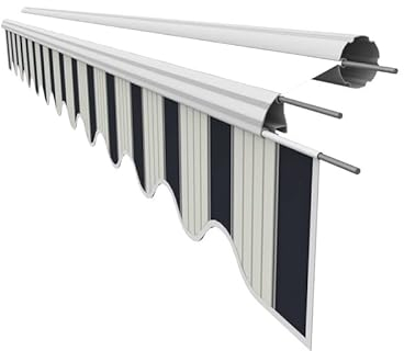 Leudus Markisen Volant Markisenbespannung Sonnenschutz Ersatzstoffe 3.83m*23cm SPD037 Sonnenmarkise fertig genäht