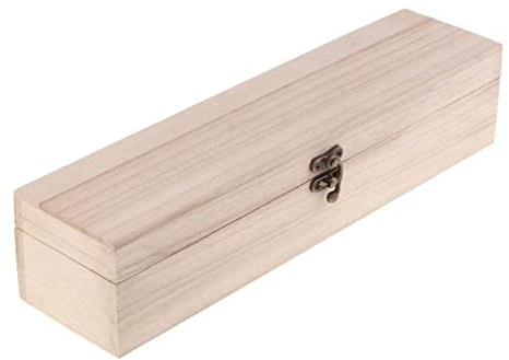 zalati Caja de madera sin acabar, caja de cofre del tesoro natural para almacenamiento de joyas