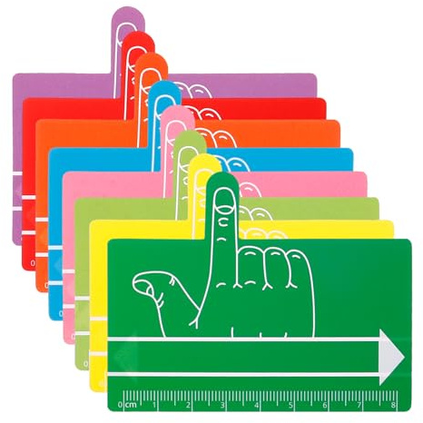 NUOBESTY 24pcs Finger Spacer Writing Bookmarks Plastic Reading Spacers Colorful Handwriting Shims for Kids Childs Writing Reading Instruments