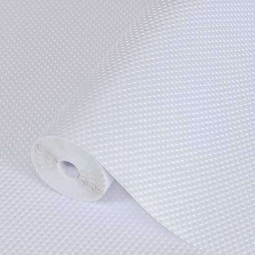 Hersvin Schubladenmatte 50cmx600cm Schubladeneinlage Eva Schrankpapier Nicht Klebende Wasserfest Unterlage Teppich für Küchenschränke Regalschrank (Weiß Punkt)